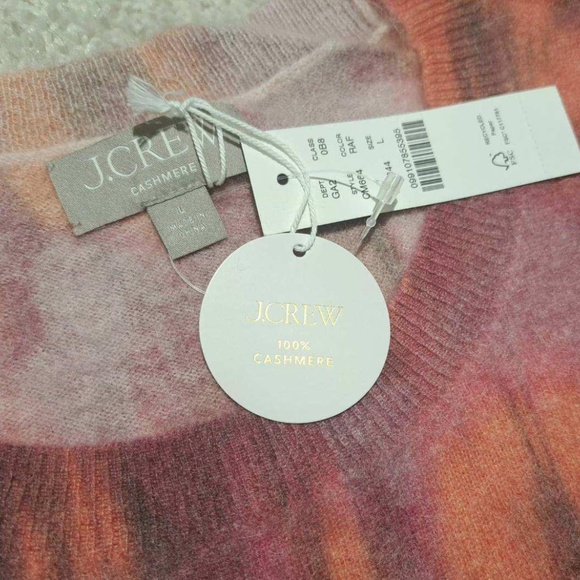 J CREW NWT Brushed Cashmere T-Shirt in Watercolor Floral - Picture 5 of 6